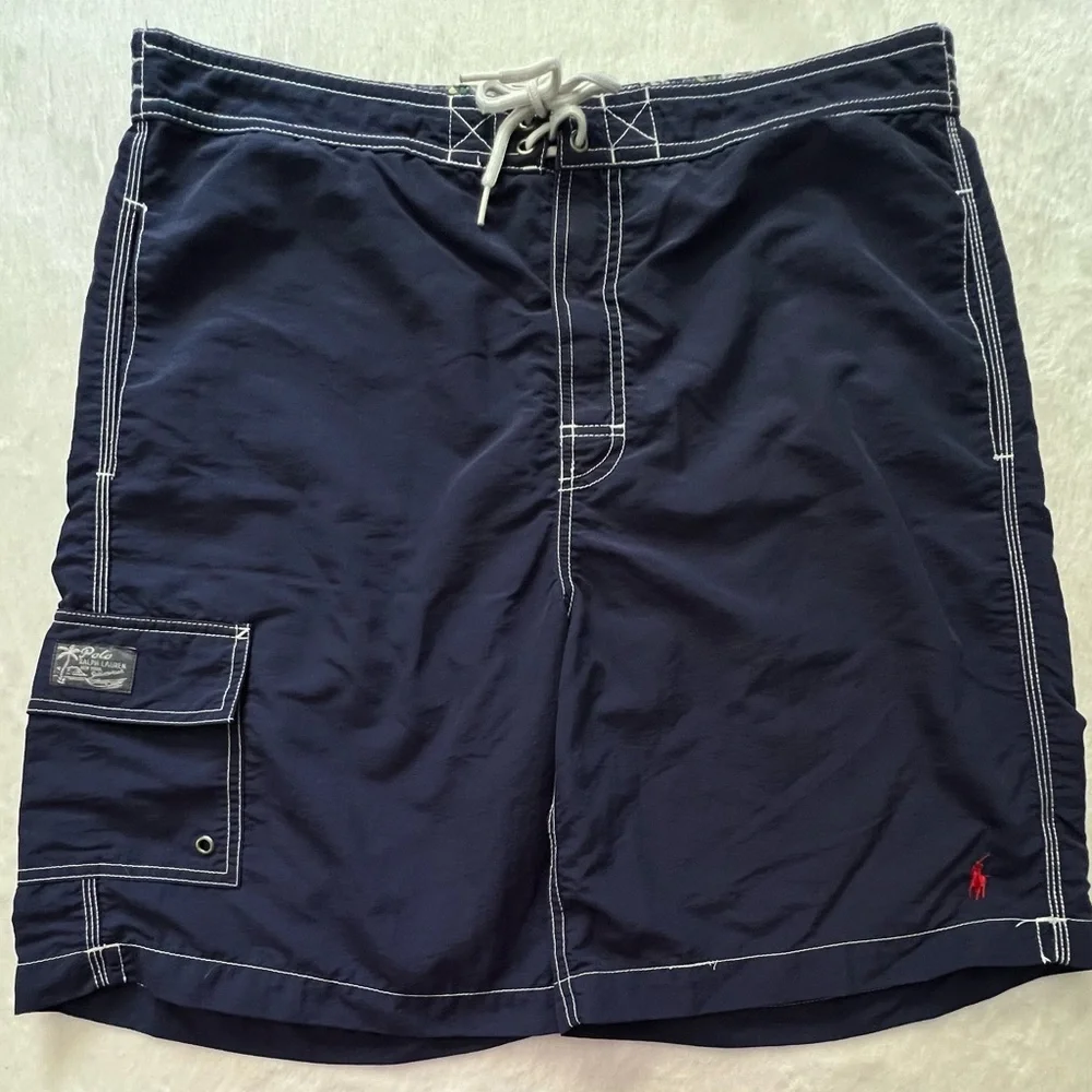 Polo by Ralph Lauren Dark Blue Swim Shorts, Size M